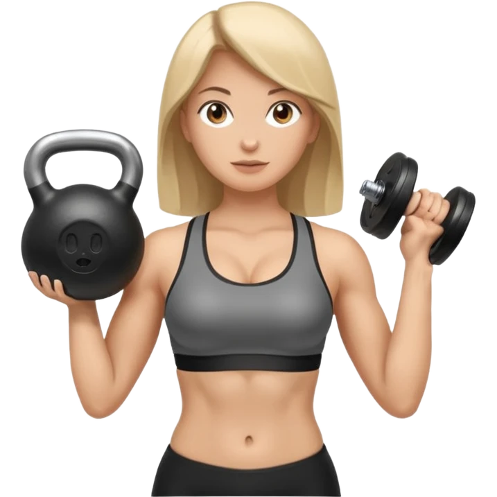 woman with a kettlebell emoji