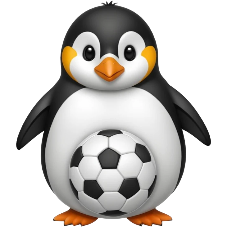 penguin holding soccer ball emoji