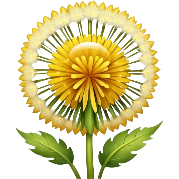 a dandelion with a halo and a golden glow emoji