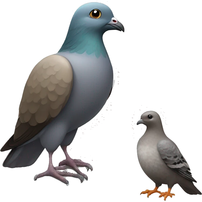 Pigeon stood by a beaver  emoji