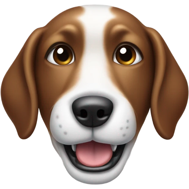 A brown and white dog panting emoji