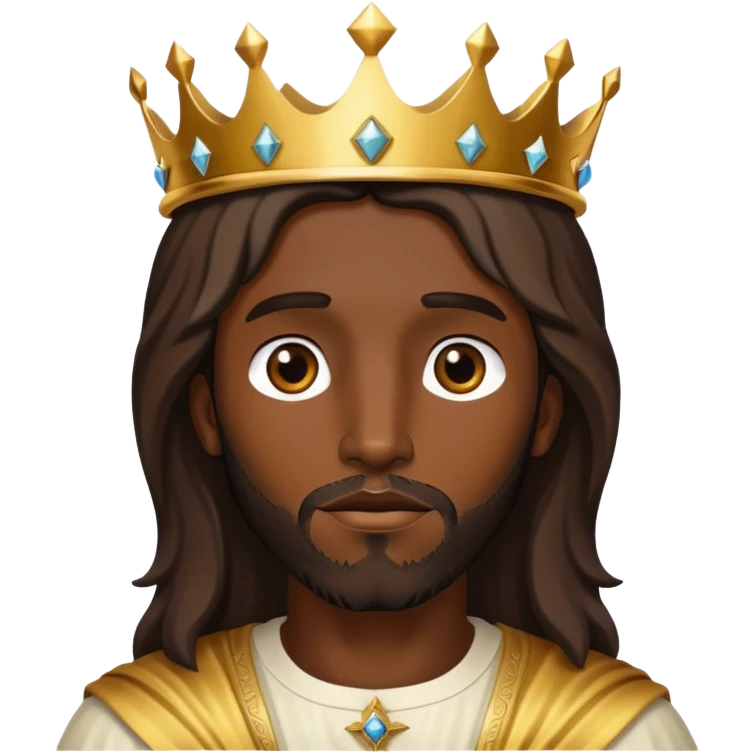 Dark skin christ Jesus with crown emoji
