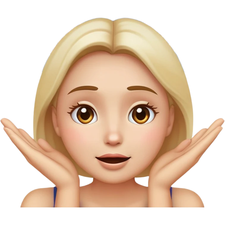 classic emoji style face with hands on cheeks, looking up at fireworks emoji