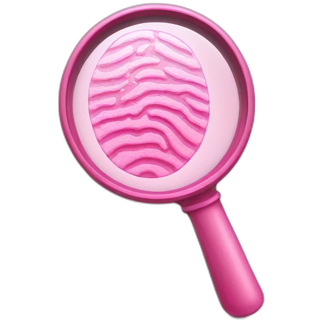 pink fingerprint magnifying glass emoji