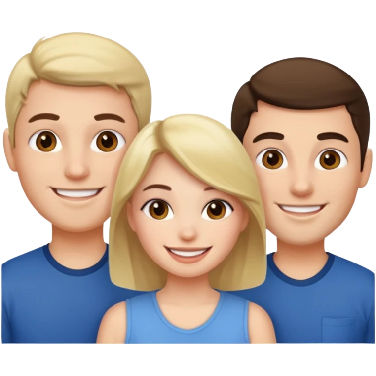 Girl with 2 guys  emoji