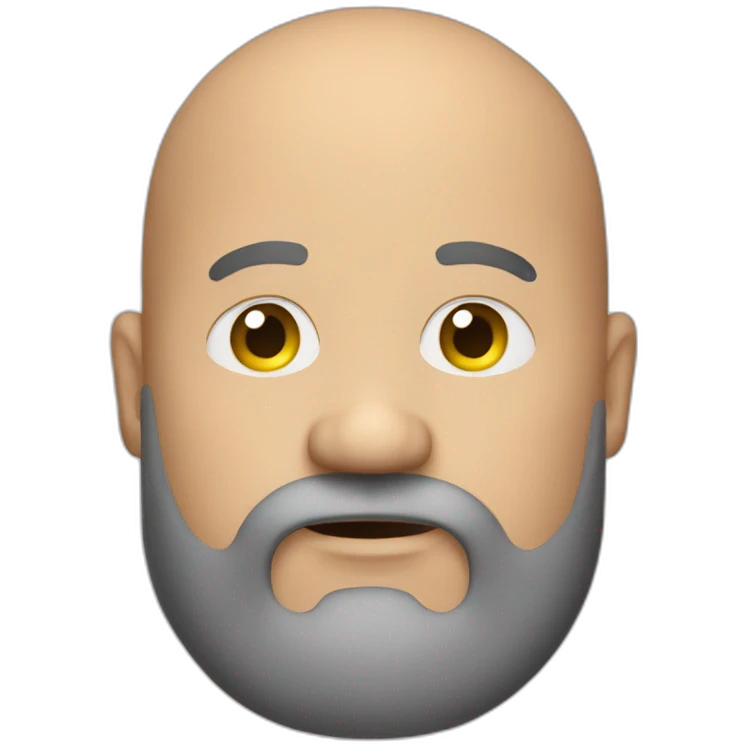 bald fat man with beard biker emoji