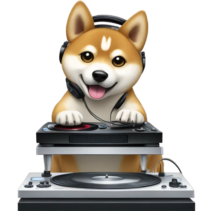 Shiba disc jockey emoji