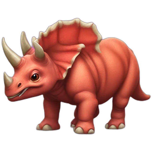 Tricératops rouge emoji