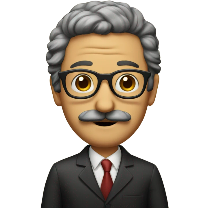 Italian man with a mustache, glasses, and a big nose emoji