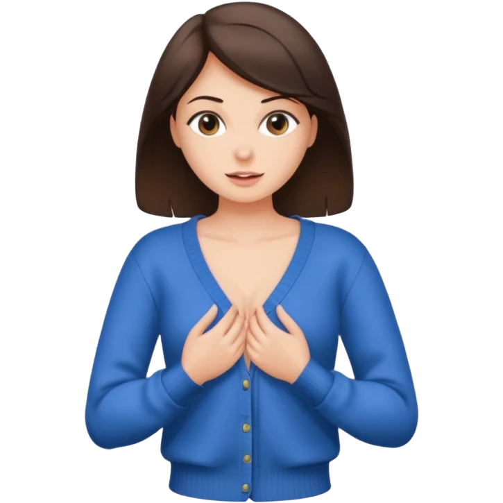 Женщина брюнетка в красивой одежде снимает кофту огаляя грудь emoji