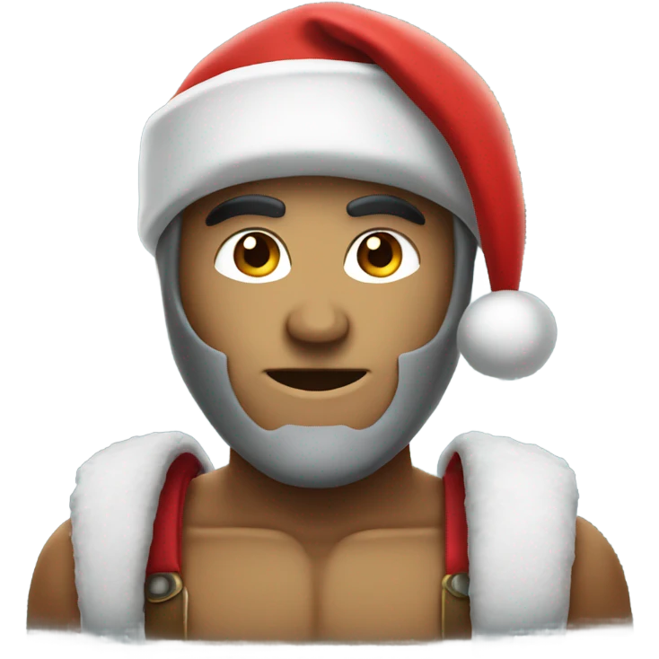 spartan male wearing santa hat emoji