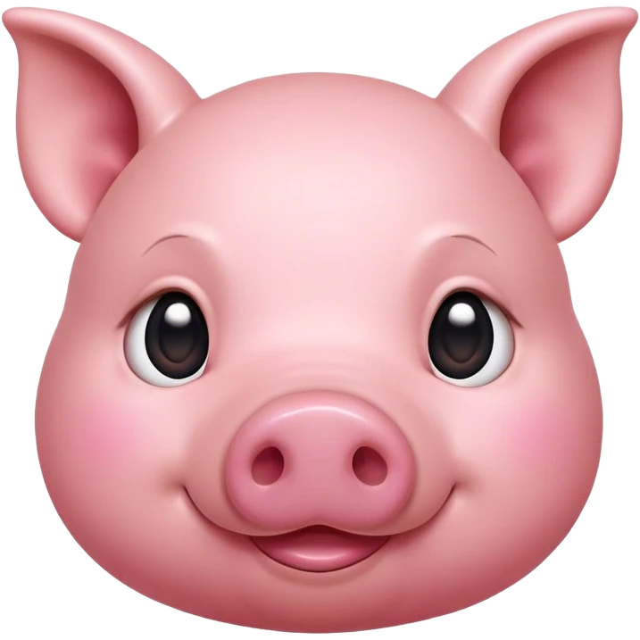 Cinematic Cute Pig Portrait Emoji, Head tilted playfully and inquisitively, featuring a glossy rosy-pink hide with a cute snout and a subtle natural sheen, round, sparkling beady eyes filled with curiosity, Simplified yet irresistibly adorable features, highly detailed, glowing with a warm, friendly glow, high shine, affectionate and lively, stylized with a touch of farmyard whimsy, bright and endearing, soft glowing outline, capturing the essence of a mischievous yet loving pig, so playful it feels like it could oink out of the screen and into your arms! emoji