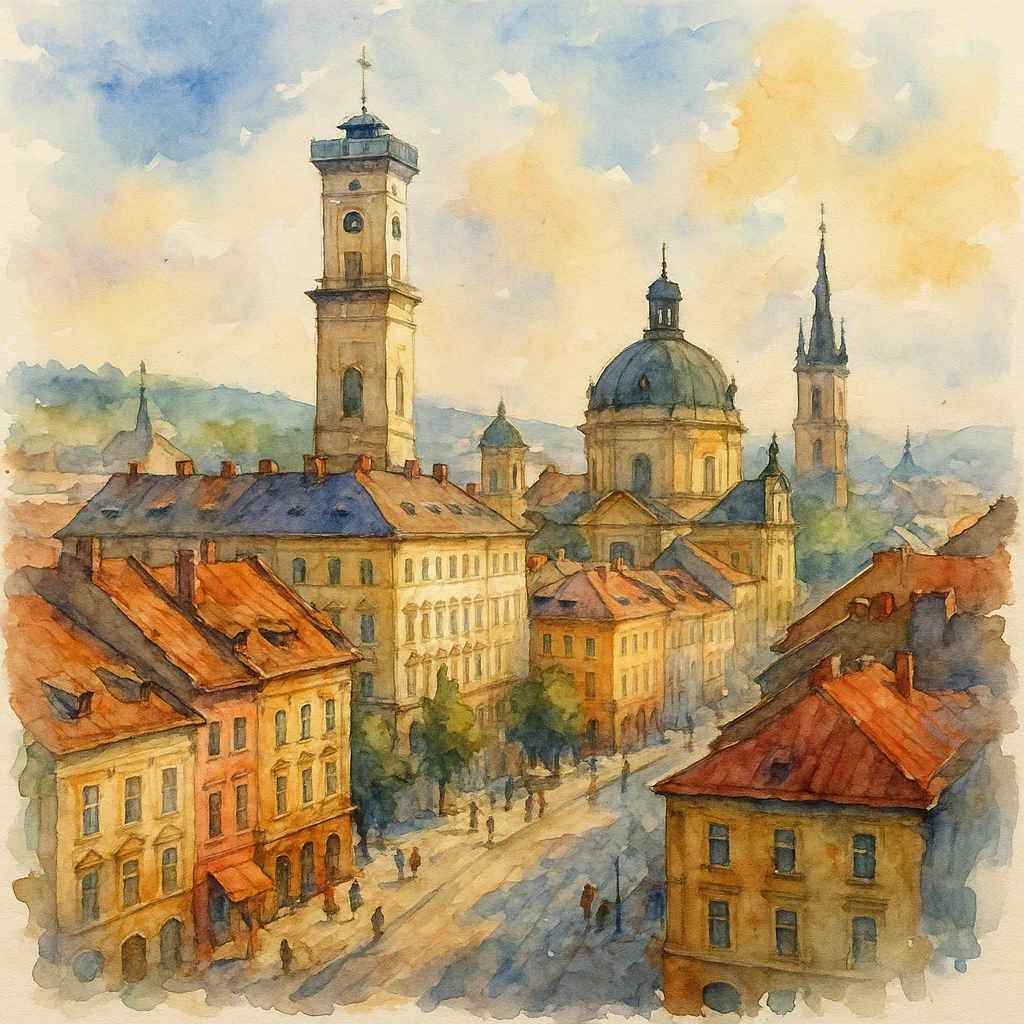 watercolor style Lviv emoji