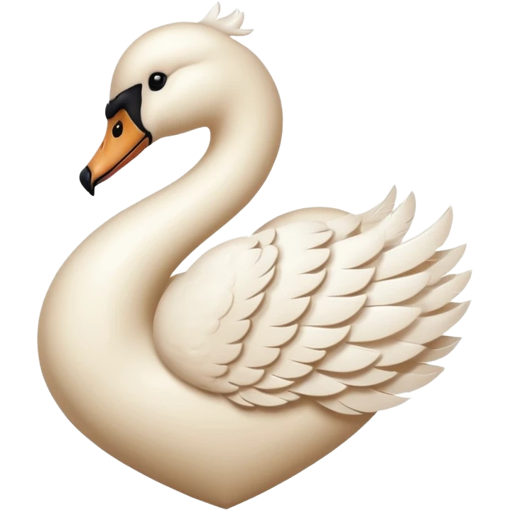 beige heart with swan emoji