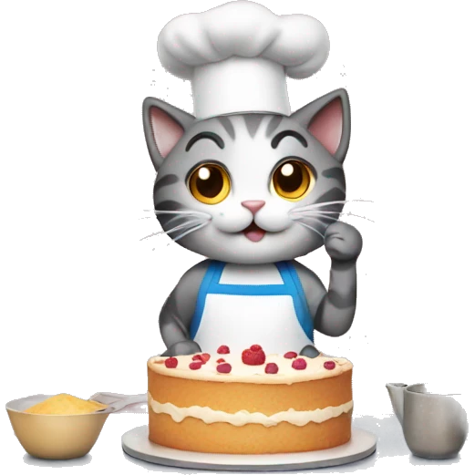 cat baking a cake emoji