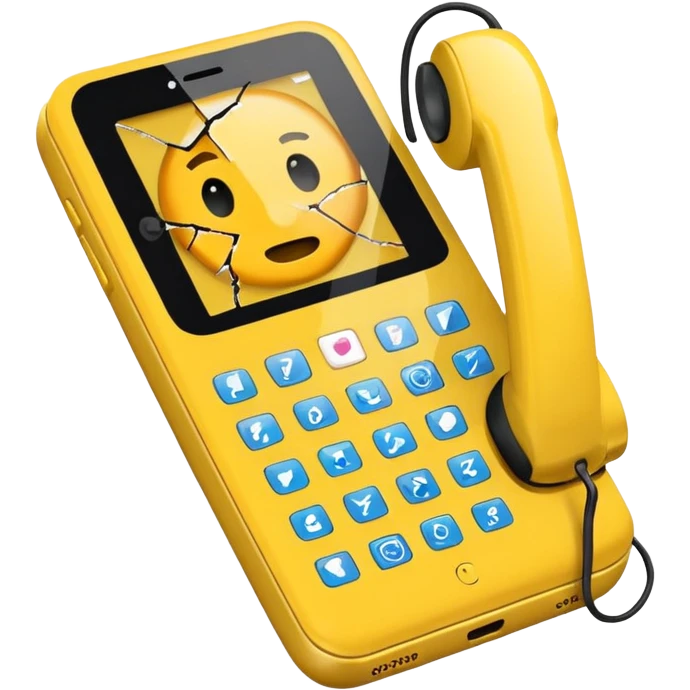 broken yellow phone emoji