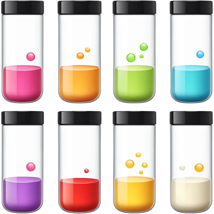 emoji of beauty tubes and jar with brand labels, minimalistic design emoji