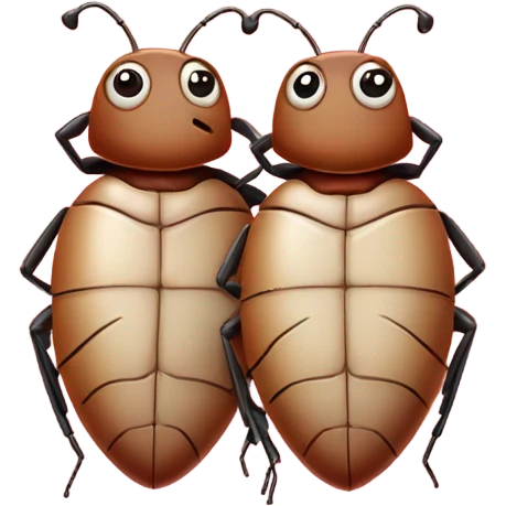 two bed bugs in love with heart emoji