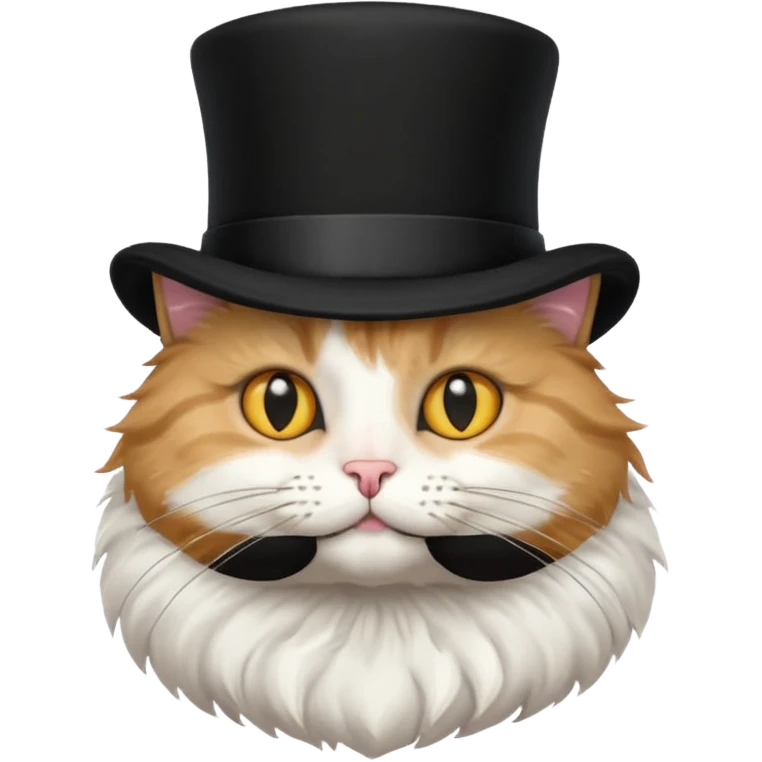 a cat wearing a black tophat emoji