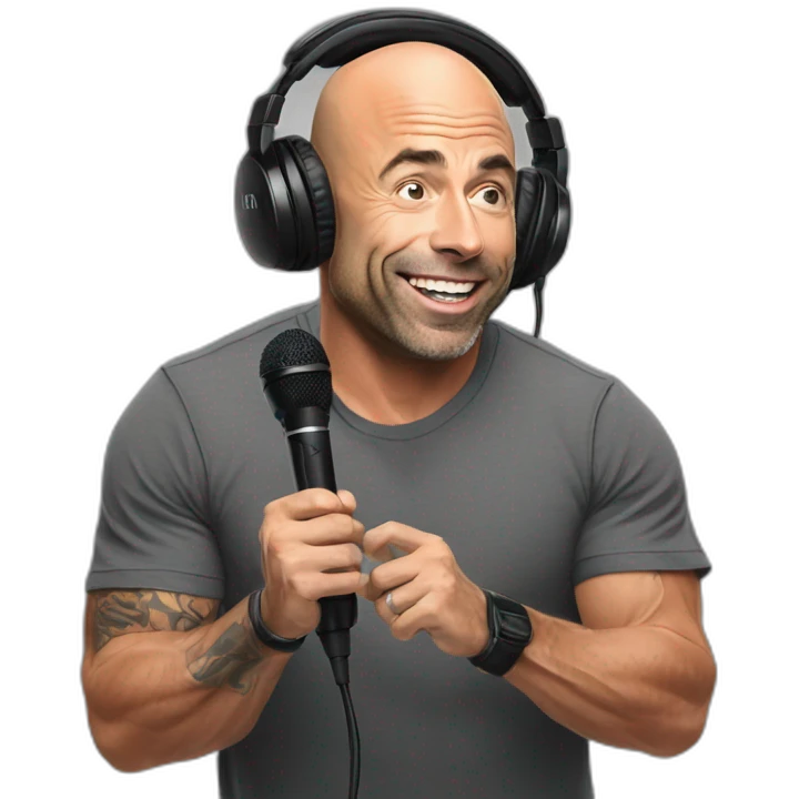 Joe Rogan podcast with a microphone emoji