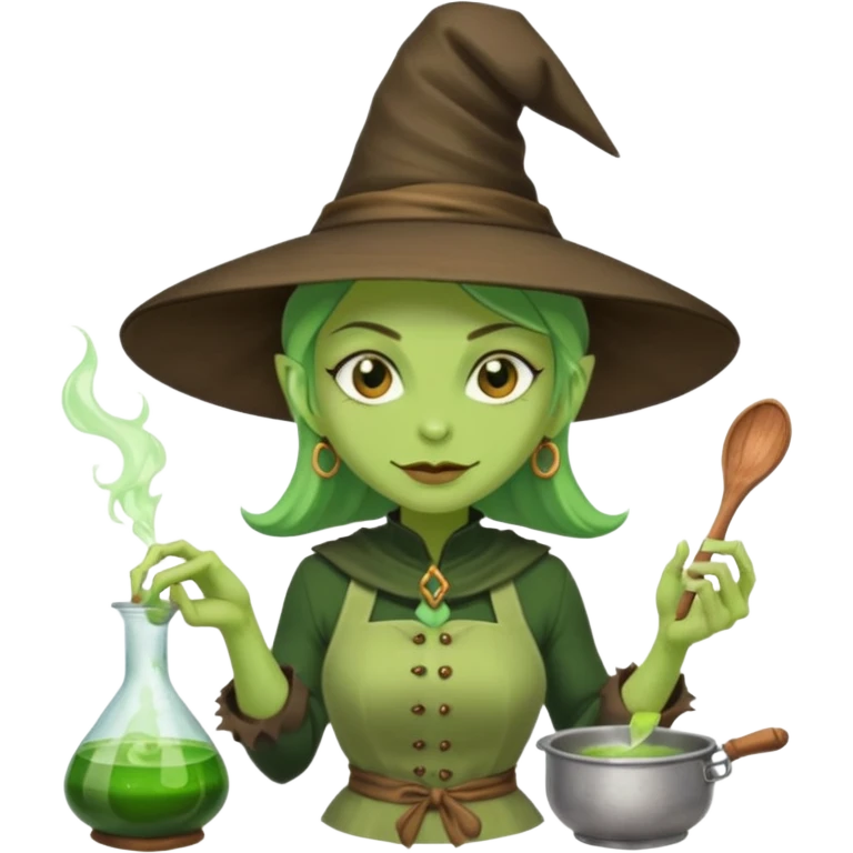 green witch cooking potion emoji