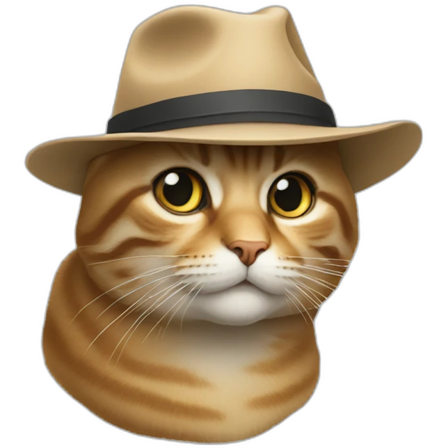 Un chat fier avec un chapeau emoji