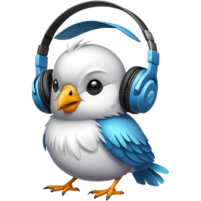 Bird headphone  emoji
