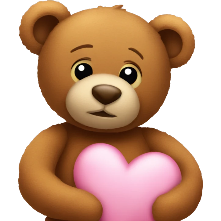 Teddy hugging another teddy with hearts emoji