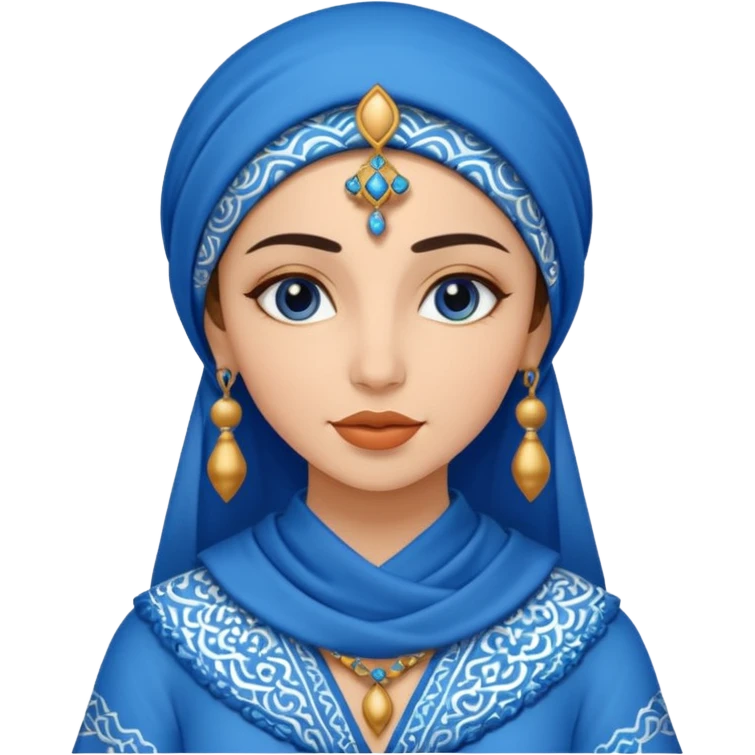 woman in moroccan culture style blue detailed emoji