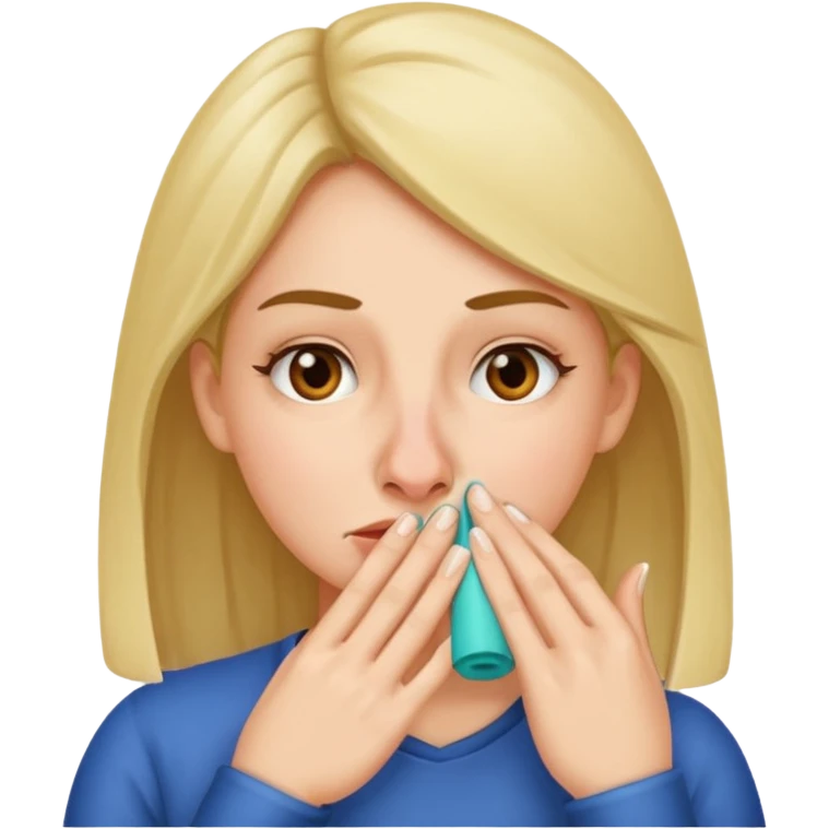 woman plugging a nose emoji