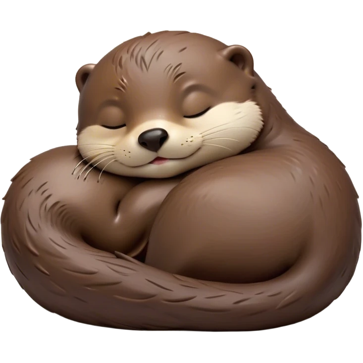 Meme-Worthy Cute Sleeping Otter Portrait Emoji, Head resting peacefully with a contented smile, showcasing a sleek, streamlined build and a luxuriously soft brown Fur, eyes shut in a serene, restful nap, Simplified yet hilariously adorable features, highly detailed, glowing with a soft, drowsy light, high shine, relaxed and utterly lovable, stylized with an air of playful laziness, bright and heartwarming, soft glowing outline, capturing the essence of a comically sleepy otter, so meme-worthy it feels like it could instantly become the next viral sensation of adorable slumber! emoji