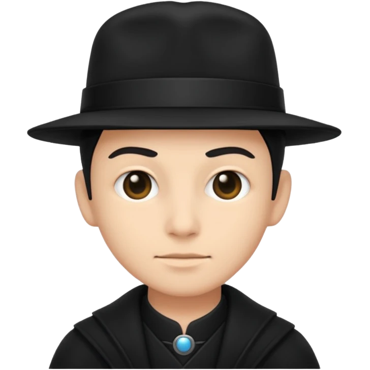 time traveler in black clothes emoji