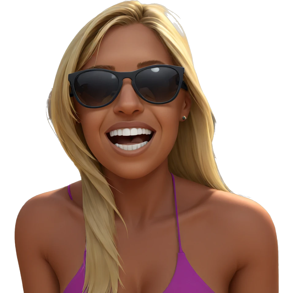 blonde girl in sunglasses emoji