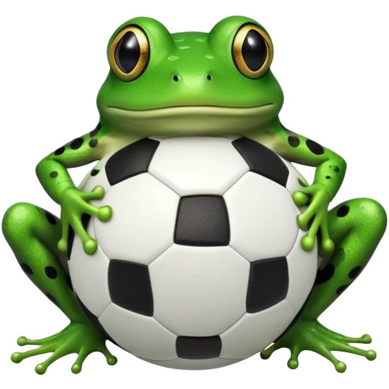 Frog on a soccer ball emoji