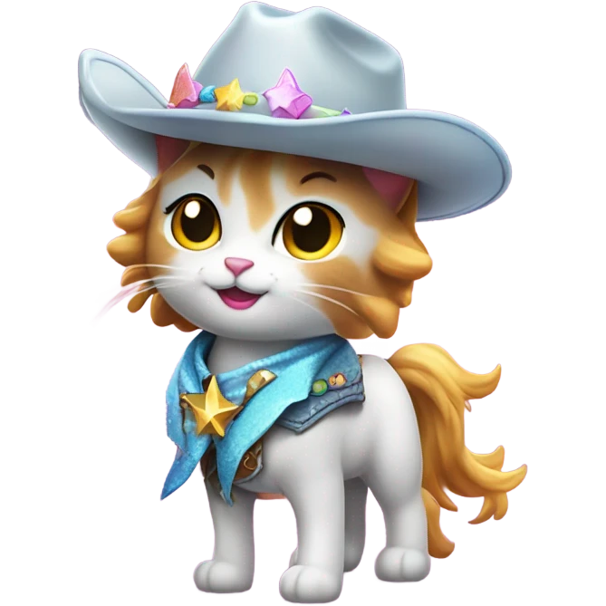 Kitty Cat Cowgirl unicorn emoji