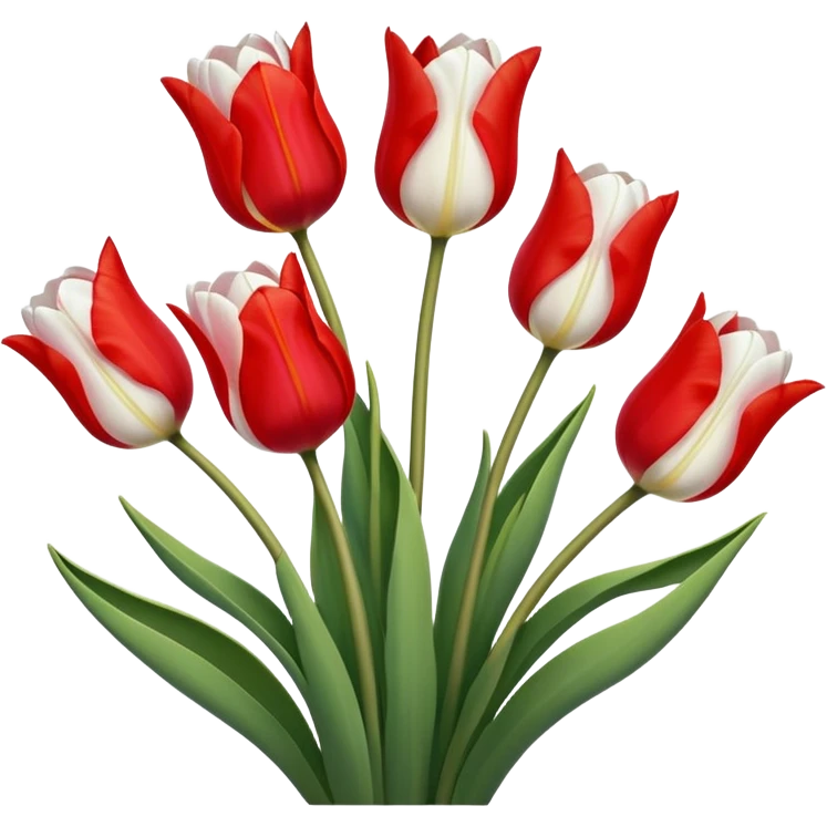 🌷Five much Tulip on white color emoji