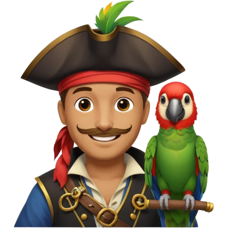 pirate and parrot emoji