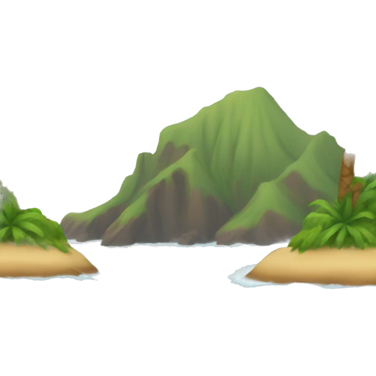 Hawaiian island with palm tree and ocean emoji