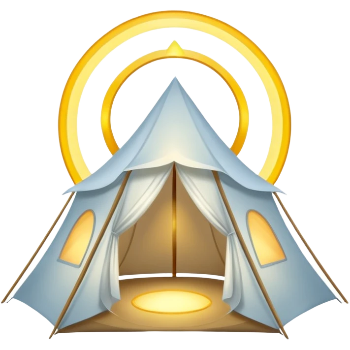 tent with a glowing halo emoji
