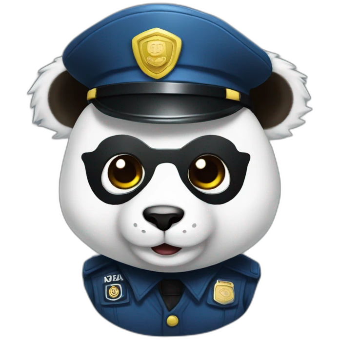 Panda policía tierno emoji
