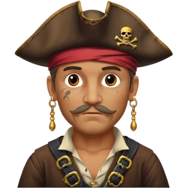 Belted pirate man with earring
 emoji
