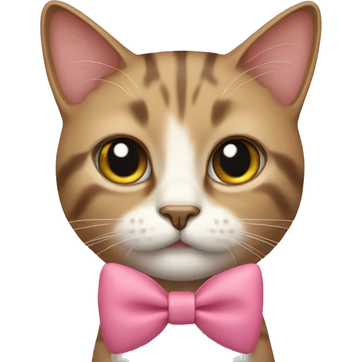 Cat wearing a bow emoji