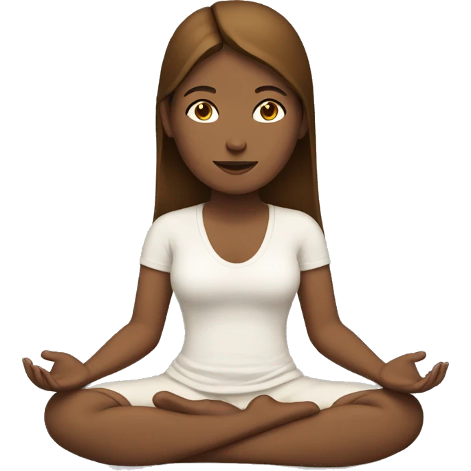 female meditation white skin and brown emoji