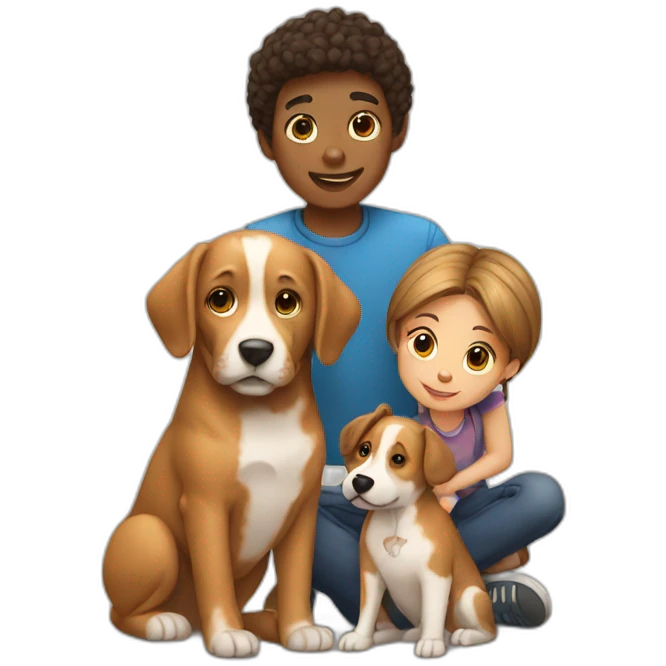 Boy girl and dog emoji