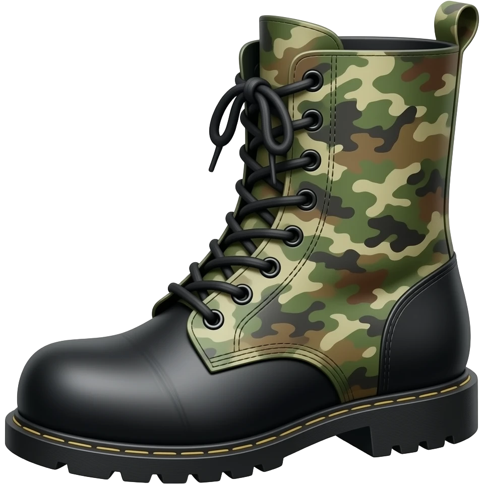 A black really disgusting army boot emoji