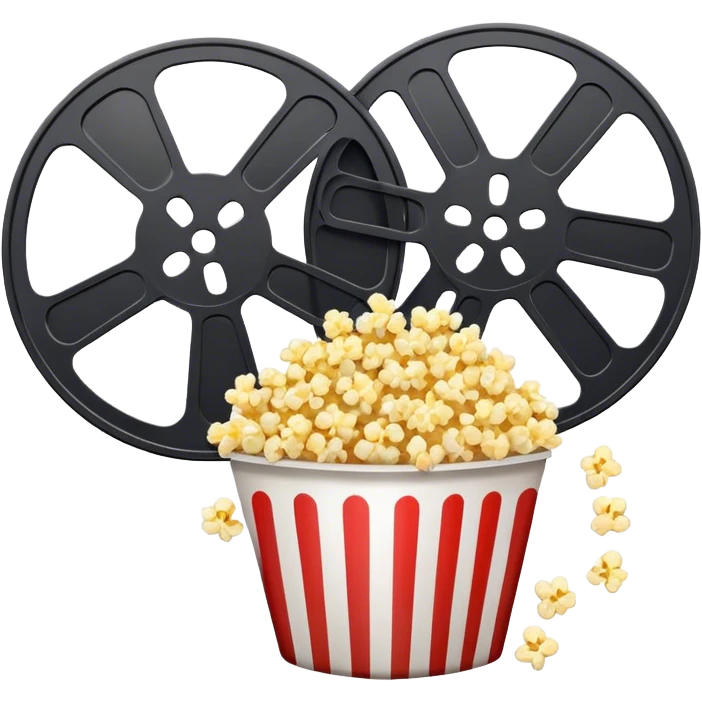 Film reel with popcorn emoji