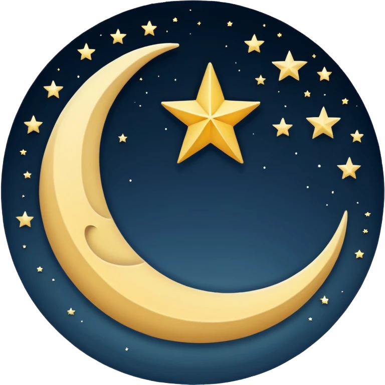 Star and Crescent emoji with black backgroun and no face but the start and crescent both should be in white colour emoji