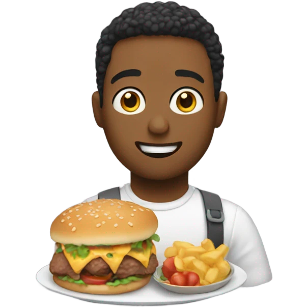 Guy eating bunch of food emoji