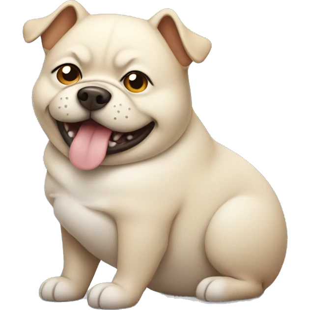 pregnant dog, dog with a fat big belly emoji
