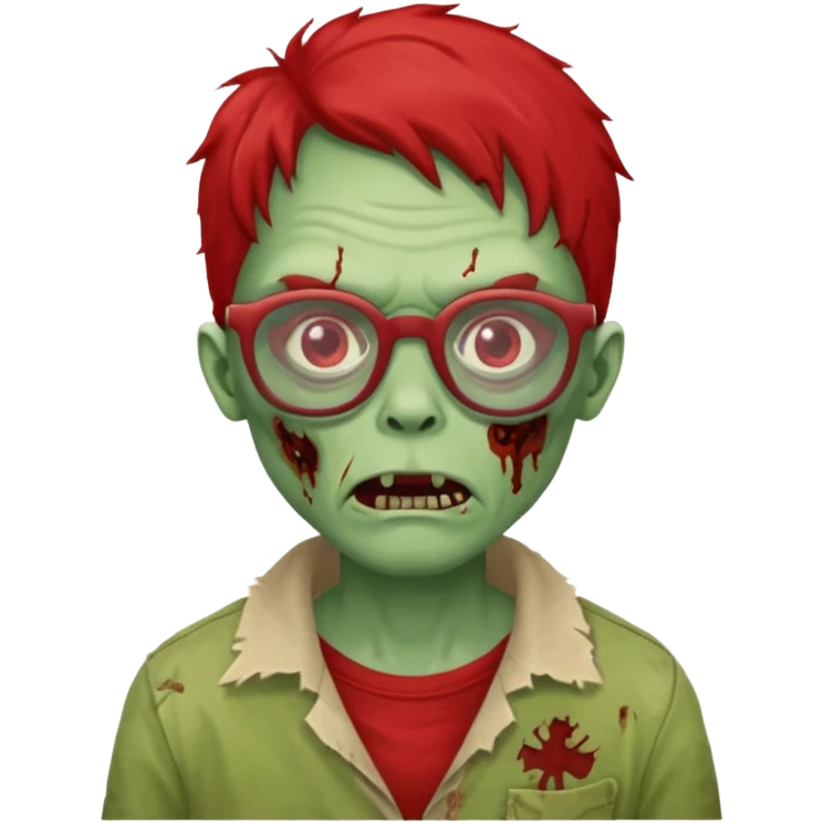 zombie with big red glasses emoji